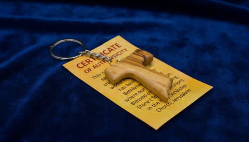 Portachiavi croce tau legno - tau, in