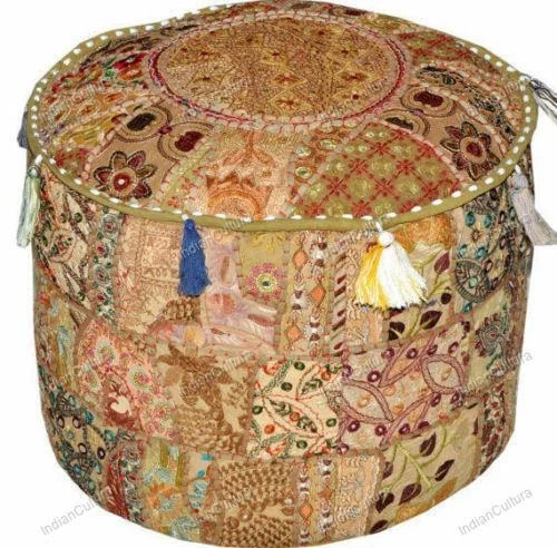 Pouf indiano fatto mano - pouf,