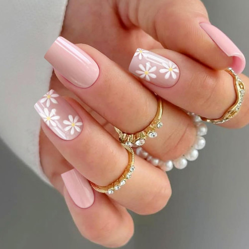 Unghie gel adesive fiore - gel,