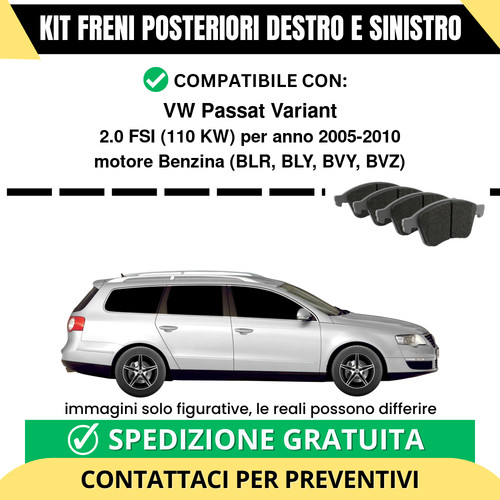Pastiglie freno posteriori - pastiglie, vw