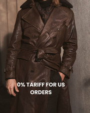 Trench cappotto pelle marrone
