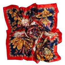 Foulard rosso quadrato di raso da donna elegante cerimonia scialle coprispalle