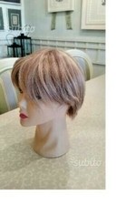 PARRUCCA DA DONNA COME NUOVA SUPER LEGGERA BIONDA MESCIATA 100%CAPELLI NATURALI