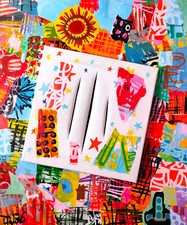 Dr. LOVE Tela 60x50cm LUCIO FONTANA Mario Schifano Haring Banksy Mimmo Rotella