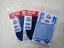 Coppia di TOPPE ovali Jeans patches termoadesive vari colori marca Duek
