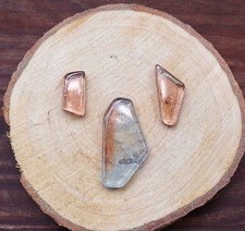 Lotto topazi policromi bicolore 63 ct lucidati a mano Ucraina blu oro gioielli gemme