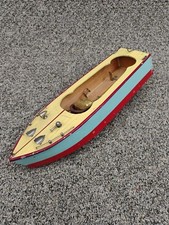 Barca elettrica vintage anni 50 TMY legno e latta KM-2 13" NON TESTATA post seconda guerra mondiale 