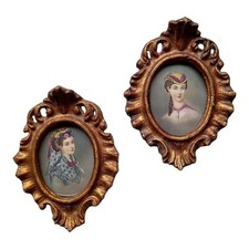 *HH* Coppia Antiche Cornice Legno Portafoto cornicetta vintage Barocco Liberty