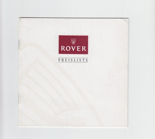 Listino prezzi rover 1993 1994 - listino,
