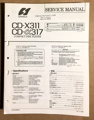 Sansui x311 x317 lettore - sansui, cd-x311