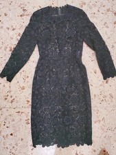 DOLCE GABBANA abito midi in pizzo nero