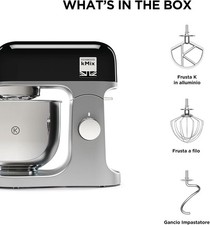 Kenwood KMX750BK KMIX Impastatrice Planetaria con Ciotola con Manico in Acciaio