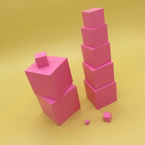 Montessori materials pink - montessori,