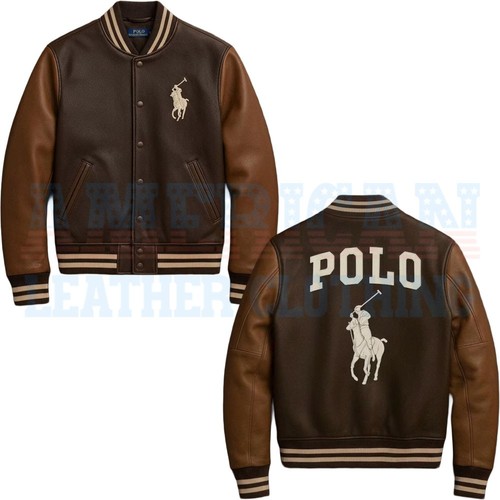 Polo giacca pelle marrone