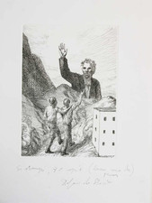 STEFANO DI STASIO Incisione ACQUAFORTE Buono di Stampa cm.49,5x34,5