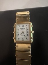 Orologio Raymond Weil Coliseum Tank Donna Quadrante Bianco 18K GF Vintage Ha Bisogno di Batt
