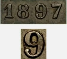 ERRORE 2 CENTESIMI 1897 CON 9 CAPOVOLTO  CAT GIGANTE (  1896 )