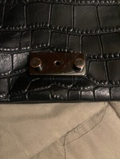 Borsetta/pochette armani donna con tracolla nera effetto coccodrillato