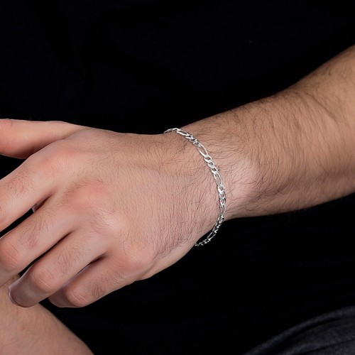 Bracciale figaro argento - in,