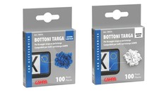 KIT 200 BOTTONI BOTTONCINI PER FISSAGGIO TARGA PORTATARGA BLU BIANCHI PER AUTO
