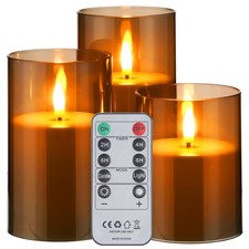 Candele led set luci 3 pezzi con telecomando timer sicuro senza fiamma tea light