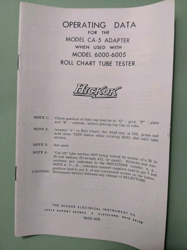 Hickok tester per tubi - hickok,