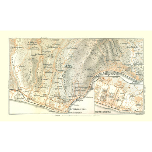 Mappa storica bordighera - -,