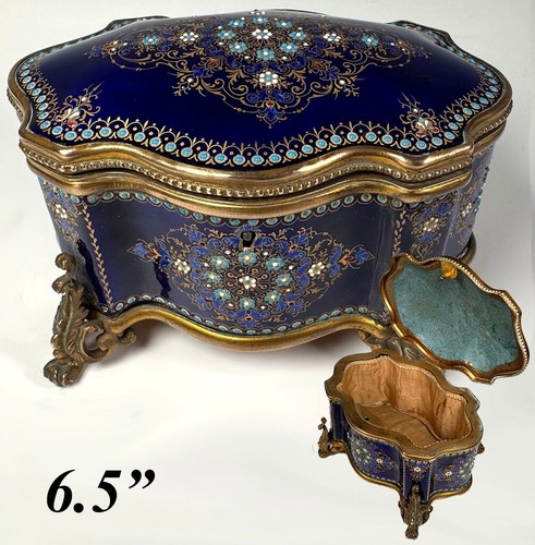 Grande portagioie smaltato - , a