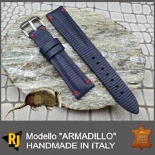 18mm Watch strap Hand Made in Italy cinturino Blu Modello Armadillo
