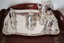 Broggi Milano servizio caffe thè tea vassoio silver plated Sheffield zuccheriera