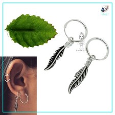  Orecchino cerchio con piuma