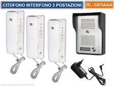 CITOFONO INTERFONO A PARETE 3 POSTAZIONI INTERNE INTERCOMUNICANTI POSTO ESTERNO