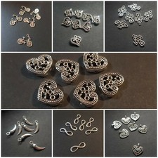 Lotto ciondoli argento tibetano per bigiotteria, bustine da 10 pezzi