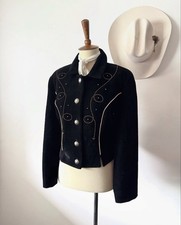 Giacca vintage Western Saddle Ridge nera USA Rodeo Cowgirl M/L