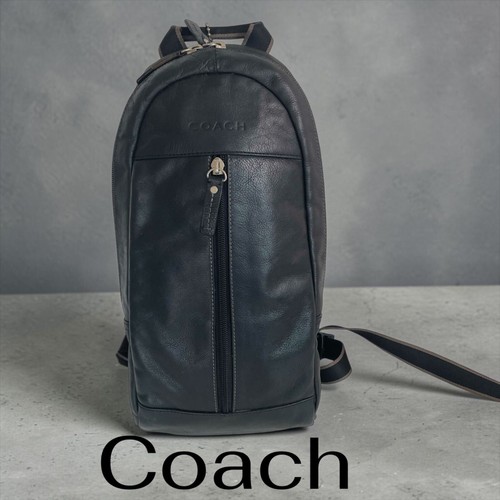 Borsa coach pelle nera con - pelle,