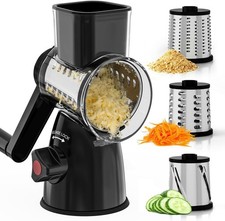 AFFETTATRICE MANUALE AFFETTA A SPIRALE  TAGLIA VERDURE 3 IN 1 CUCINA GRATTUGIA 