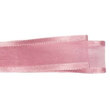 Nastro in ORGANZA Bordata in SATIN colore ROSA ANTICO 20 mm x 50 metri 18GL