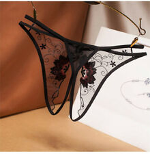 Perizoma Sexy Con Crotch Aperto G-string Crotchless Intimo Perla Notte Pizzo