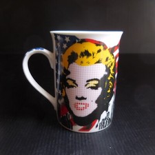 Tazza Porcellana Bianco Pop Art Deco ANDY WARHOL Marylin statue Liberté US N7346