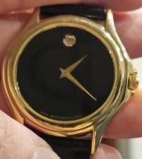 Orologio svizzero Movado unisex cassa placcata oro 18 carati fondello acciaio MODELLO 87 E4 0863