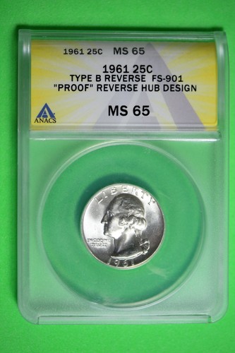 1961 anacs ms65 - anacs, washington
