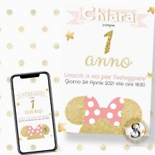 Invito Digitale RoseGold - Compleanno | Battesimo | Cresima | Grafic