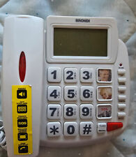 BRONDI TELEFONO FISSO ANZIANI TASTI GRANDI BRAVO 90 LCD VIVAVOCE LED SOS BIANCO