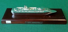 COSTA CROCIERE, MODELLINO NAVE COSTA ROMANTICA OTTONE ARGENTATO E LEGNO. EEE46