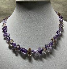 - Pietre Dure Forate a Filo - AMETRINO a sassolino sfacettato 5-11 mm 35 Cm