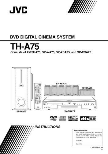 Jvc a75 ta75 sistema - jvc, th-a75