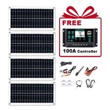 Kit Pannello FV 800W 4x200W - Controller 100A + Cavo DC 2M per Casa Balcone/RV4