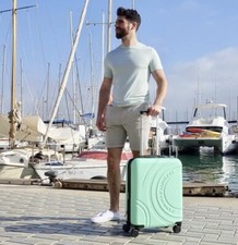 Cabin Max 55x40x20cm, Expandable Hand Luggage, ABS Hard Shell Trolley Suitcase,