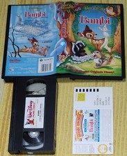 vhs BAMBI (1992, Disney VS 4372) videocassetta ologramma telecamera + cartolina