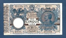 (DN) Italy Italia 5 Lire 1904
